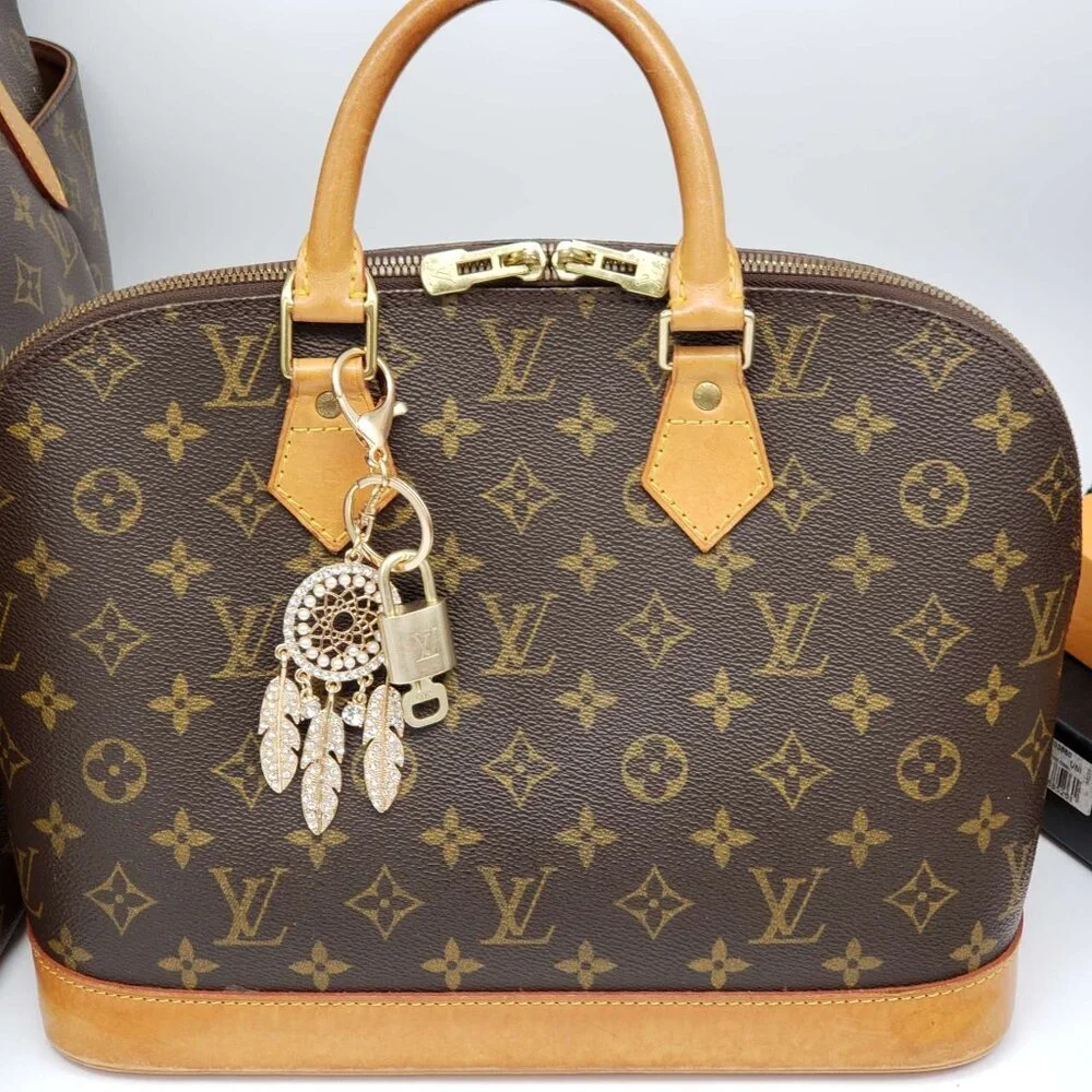 Authentic Louis Vuitton Lock & Key Gold ✨ Unbranded Keychain Bag Charm LV